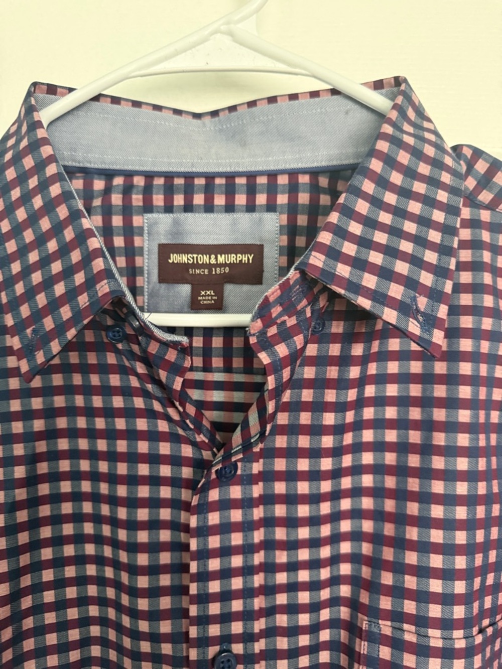 Johnston & Murphy Purple and Pink Gingham Button-Down Shirt - Picture 2 of 6